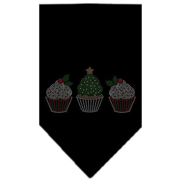 Unconditional Love Christmas Cupcakes Rhinestone Bandana Black Large UN852193